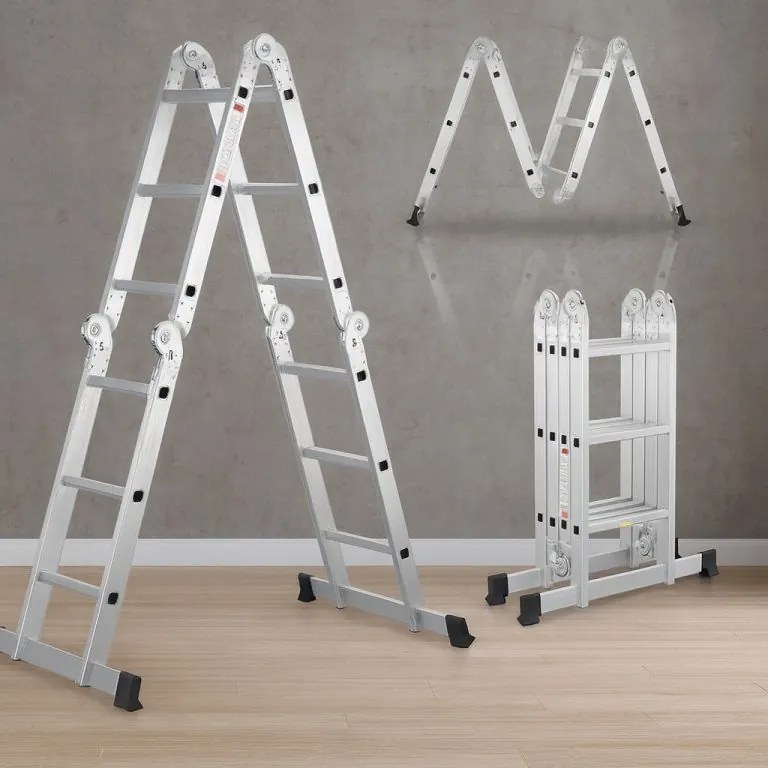 Alumínium összecsukható létra 3,6 m 4 részes 6 fokos 150 kg