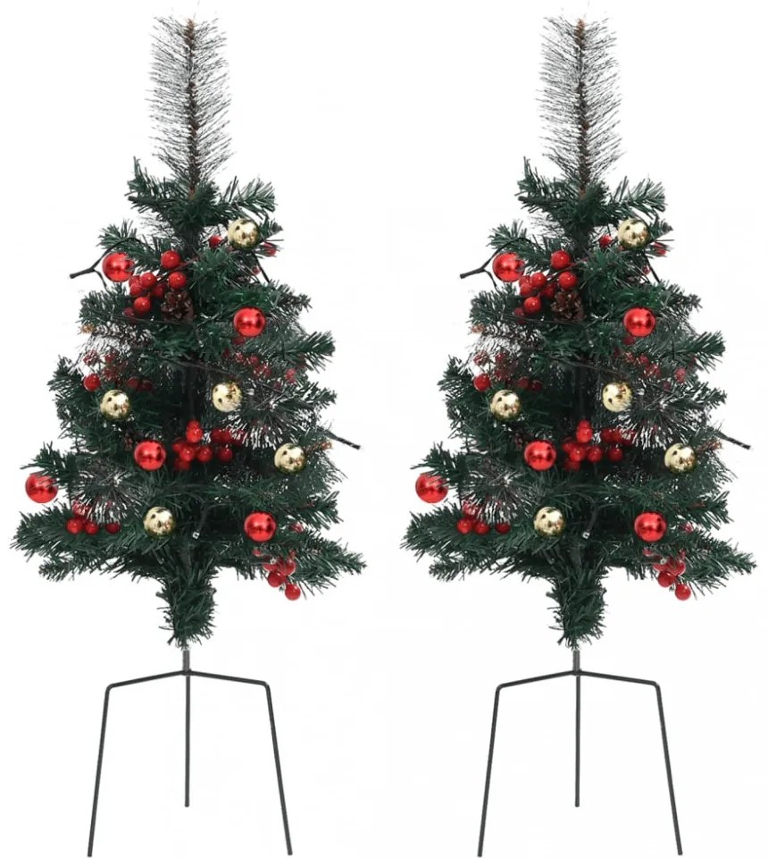 2 db PVC megvilágított ösvény műkarácsonyfa 76 cm