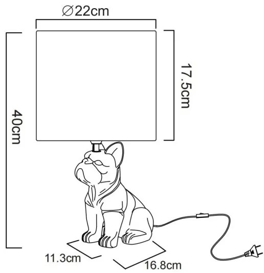 Globo 21741S - DOGO asztali lámpa 1xE27/60W/230V