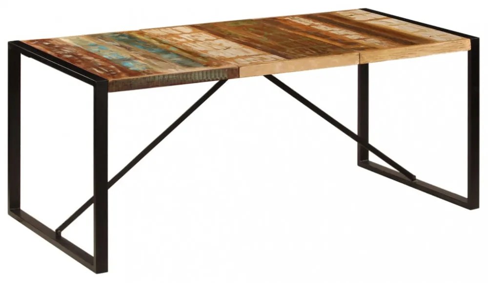 tömör újrahasznosított fa étkezőasztal 180 x 90 x 75 cm