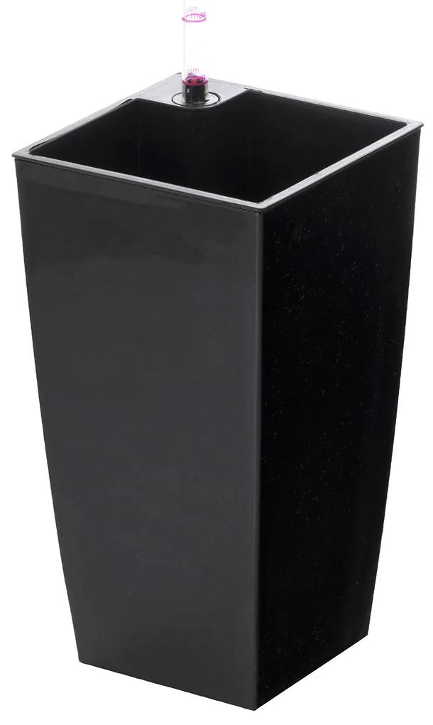 G21 önöntöző kaspó&nbsp; Linea mini 26 cm, fekete