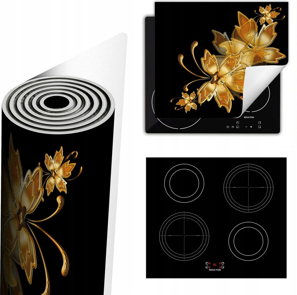 Tűzhelyvédő Szőnyeg Több Helyet Biztosít 60x52 virágok