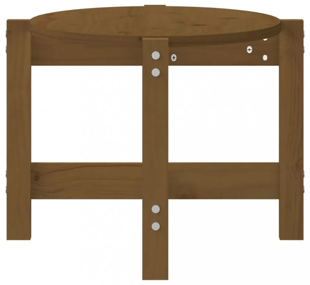 mézbarna tömör fenyőfa dohányzóasztal 87 x 48 x 35 cm