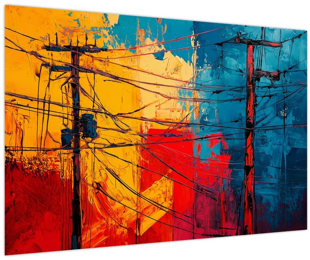 Kép - Absztrakt elektromos vezetékek (90x60 cm)