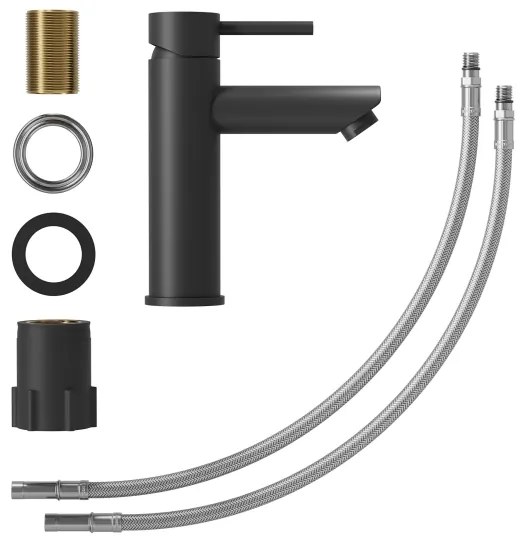 BATH DELUXE 28-017-03-02-02 - Mosdócsap RINGSTED 17,8 cm matt fekete