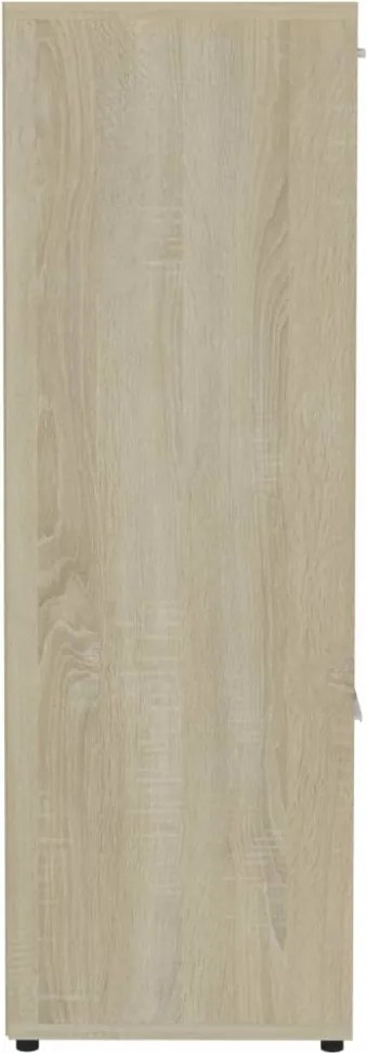 sonoma tölgy színű szerelt fa könyvszekrény 90 x 30 x 90 cm