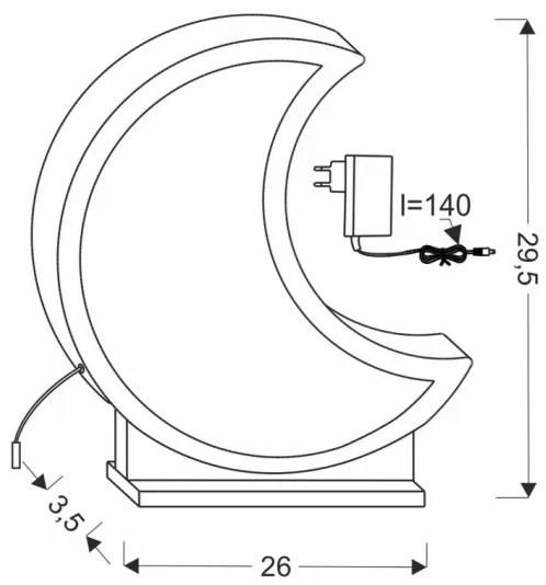 LED gyerekasztali lámpa MOON LED/12W/230V szürke