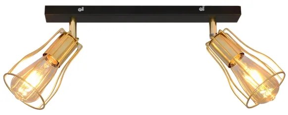 Spotlámpa TUBE 2xE27/15W/230V arany/fekete