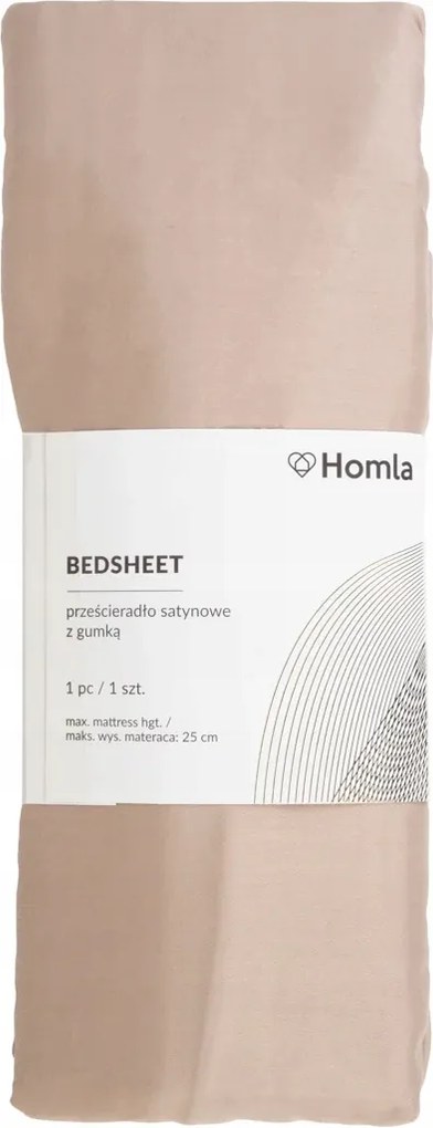 Danielle szatén lepedő bézs 140x200 cm Homla