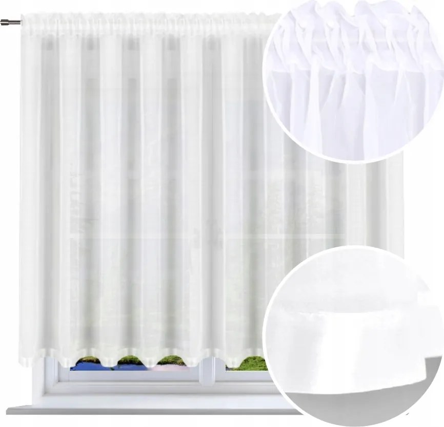 Függöny kész egyenes szegéllyel 300x100 függöny fehér sima konyha függöny