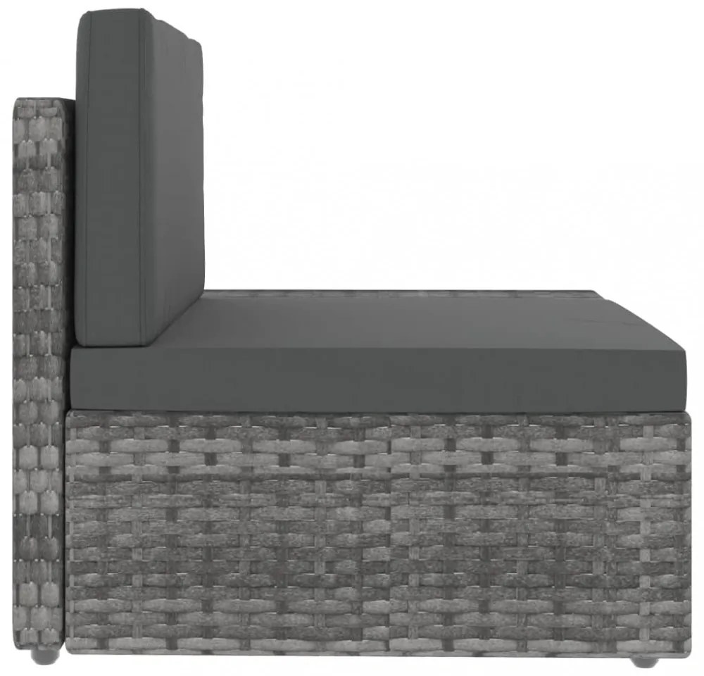 3 személyes szürke elemes polyrattan kanapé
