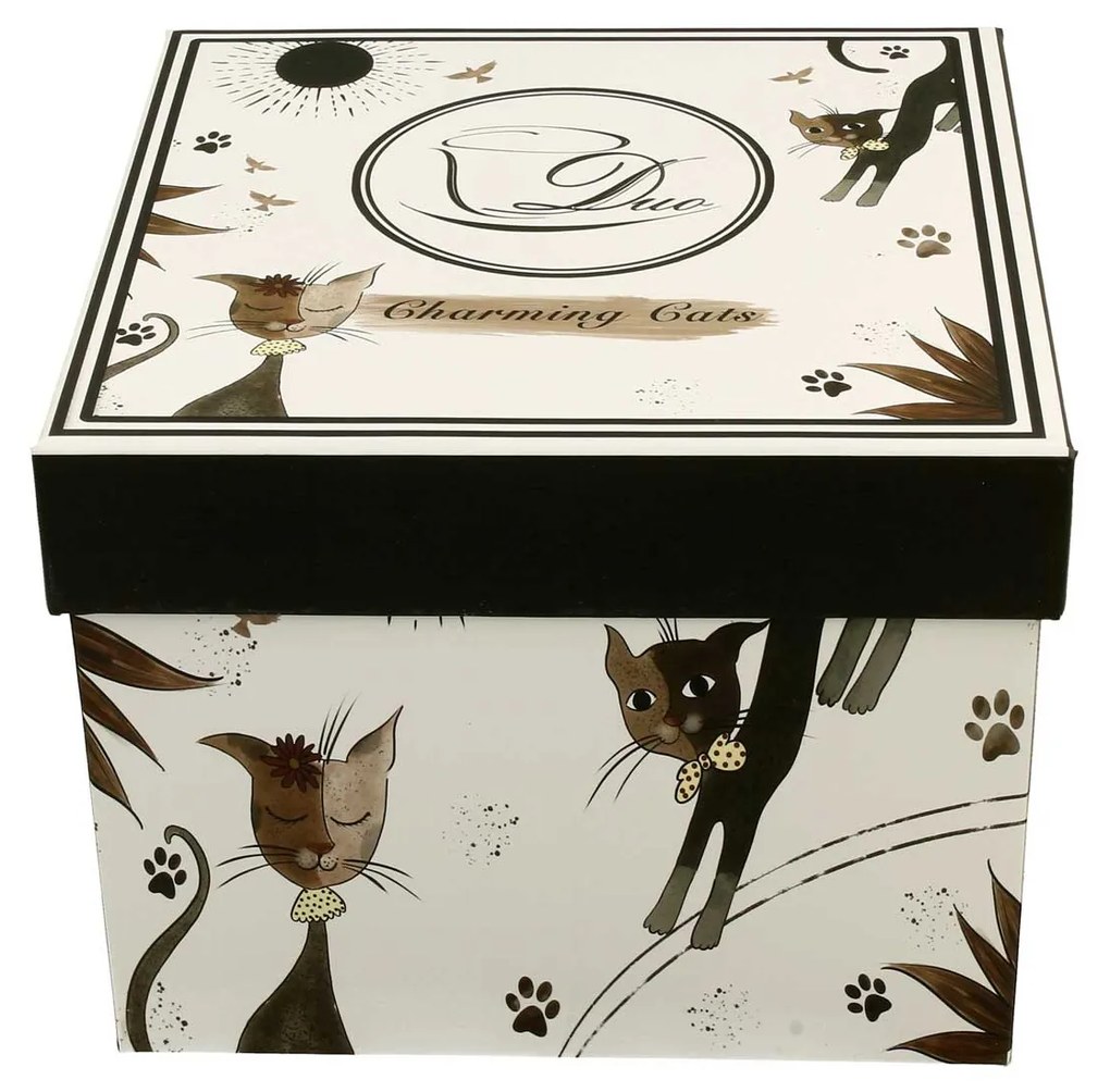 Cicás porcelán teás csésze aljjal két személyes 280 ml Charming cats