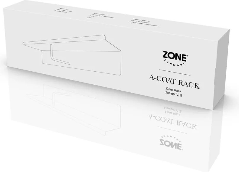Világosszürke acél fali fogas polccal 21,5 cm A-Coat – Zone