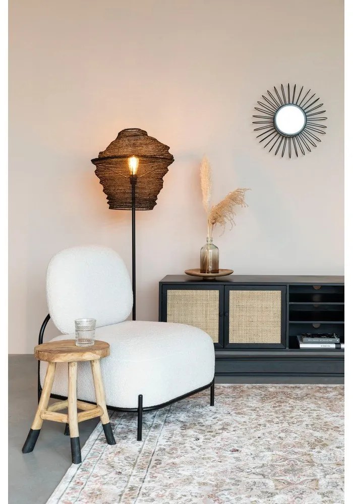 Fekete rattan TV-állvány 38x55 cm Guuji – White Label