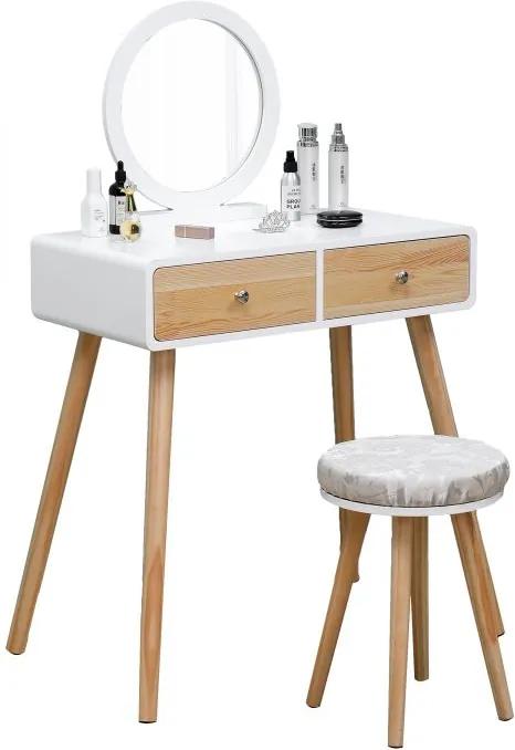 ModernHOME WC-asztal tükörrel, fa homlokzatok W-HY-158