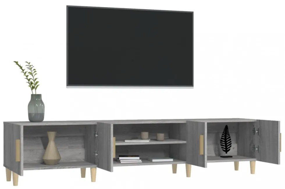 szürke sonoma színű szerelt fa TV-szekrény 180 x 31,5 x 40 cm