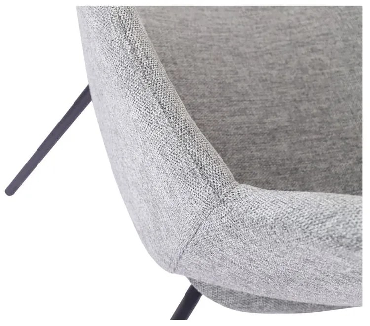 Világosszürke kárpitozott étkezőfotel szett 2 db-os Rowley – Unique Furniture