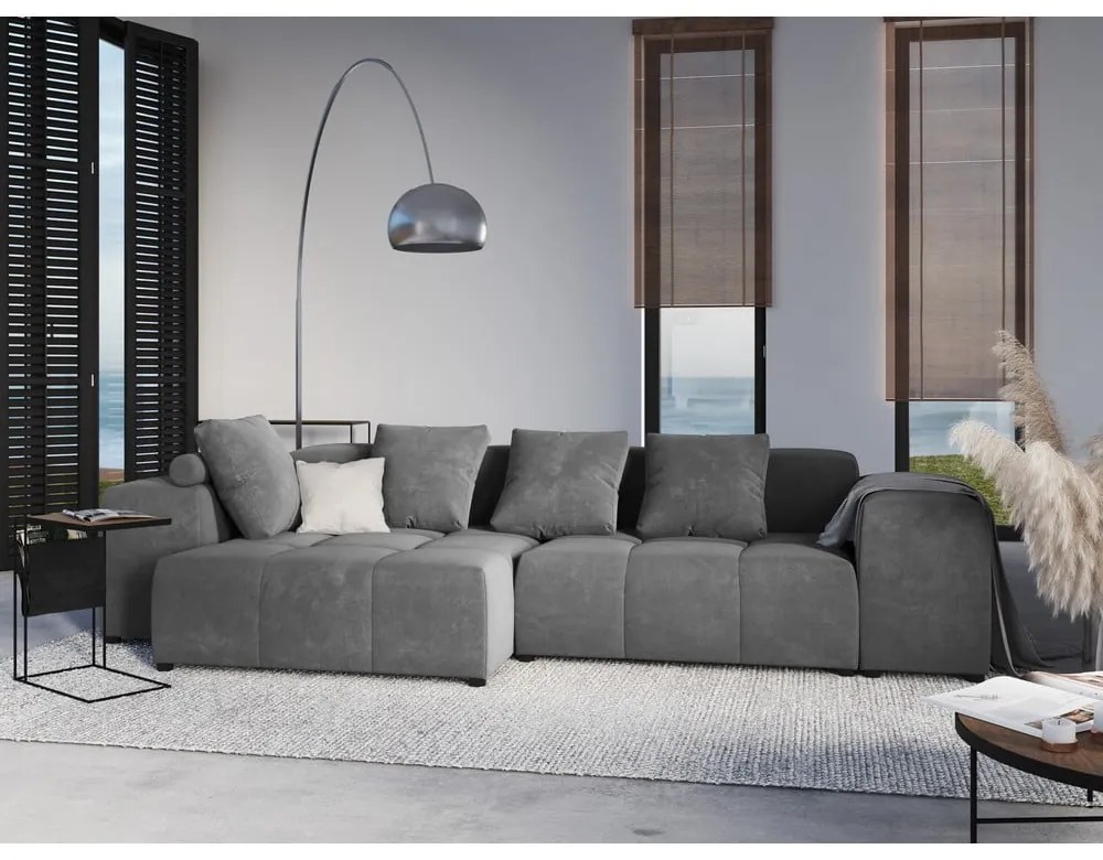 Szürke bársony párna moduláris kanapéhoz Rome Velvet - Cosmopolitan Design