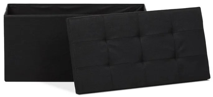 Tárolós Puff, Fekete Szövet. TAB-462 BK2
