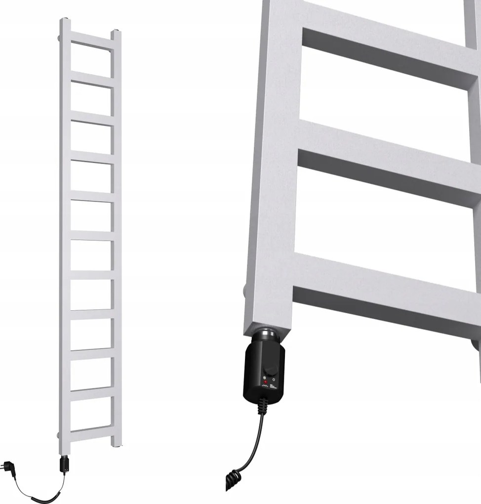 e-LAD 1210/250 Szürke Színű Strukturált Elektromos Fürdőszobai Radiátor 300W Fűtőpatron