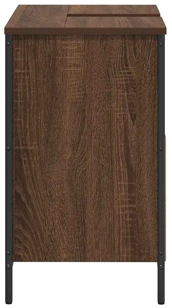 barna tölgy mosdószekrény fiókokkal 60x34,5x60 cm