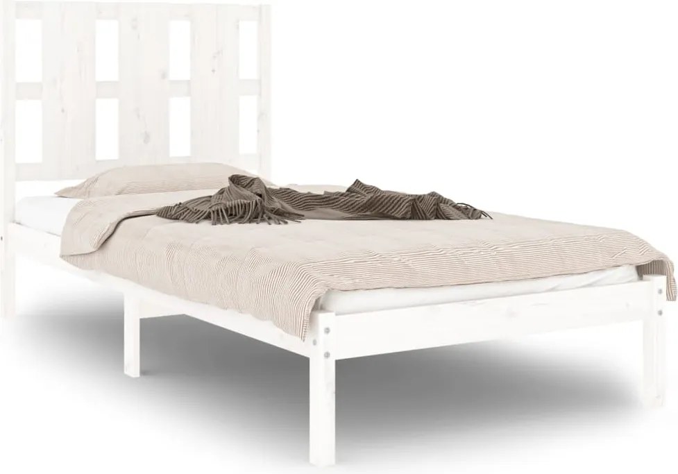 vidaXL fehér tömör fenyőfa ágy matrac nélkül 90 x 200 cm