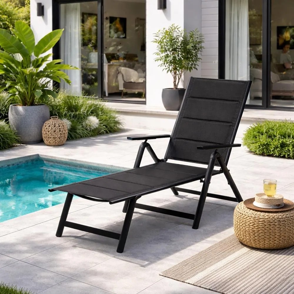 Avenberg RIVIERA Állítható relaxációs nyugágy, fekete