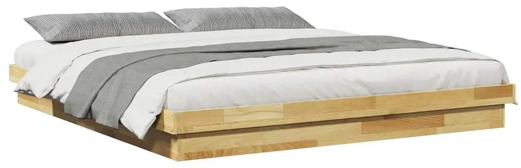 tömör fa tölgyfa ágykeret matrac nélkül 200x200 cm