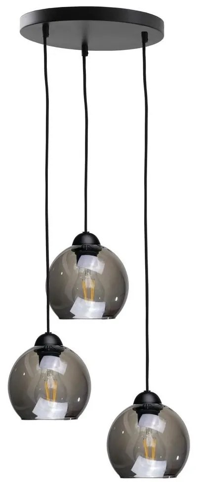 Keter Lighting Csillár zsinóron UNO 3xE27/60W/230V fekete NA0236