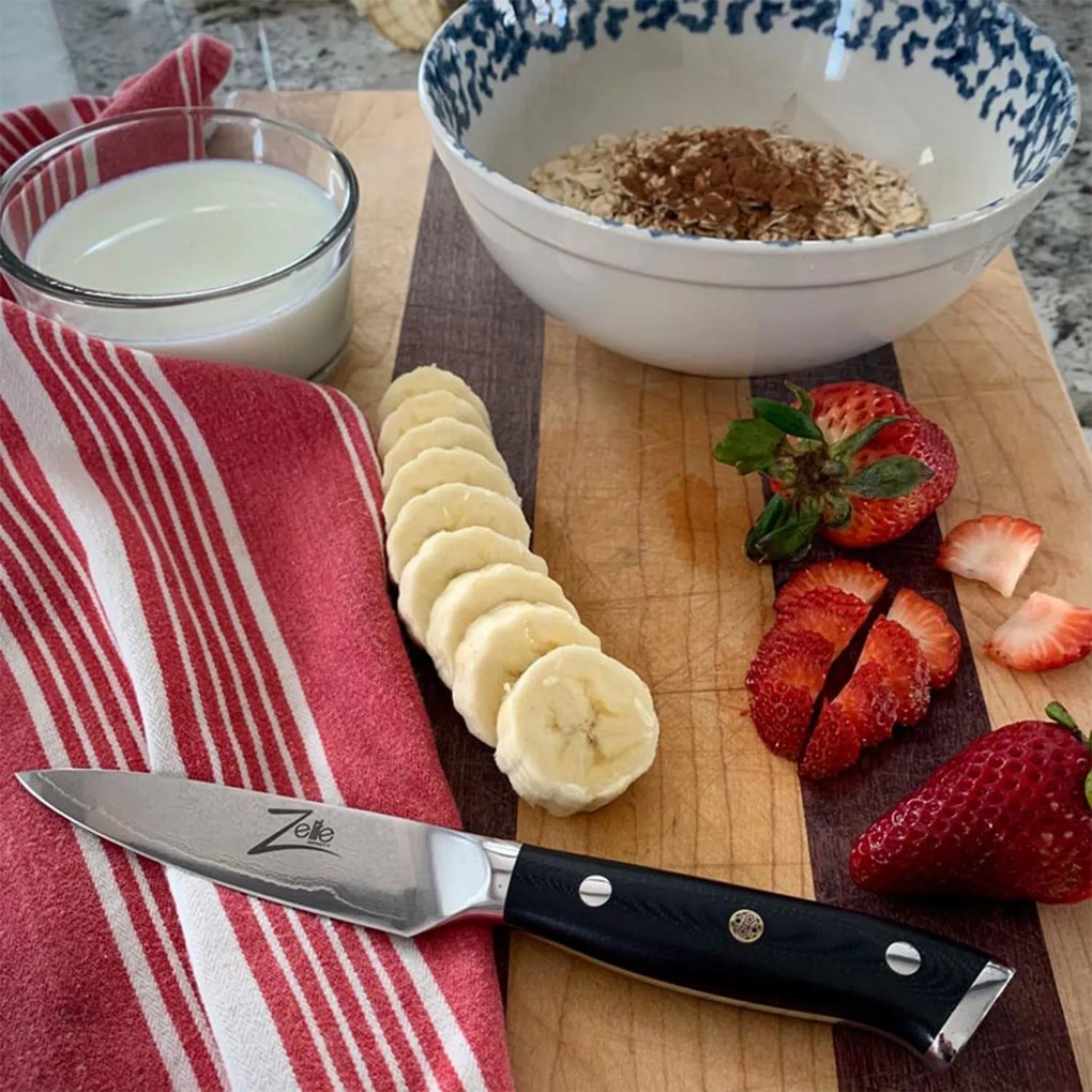 Zelite Infinity by Klarstein Alpha-Royal Japanese Series, 4" hámozókés, damaszkuszi acél, 67 réteg