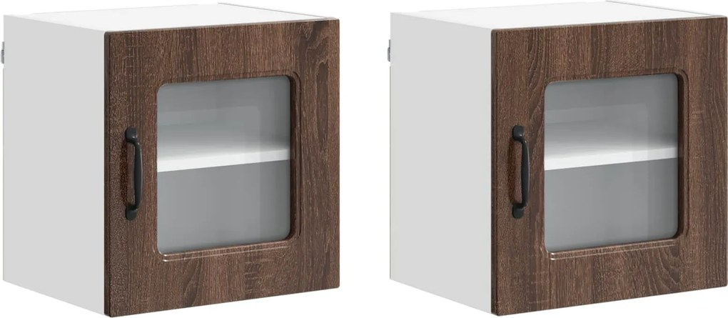 vidaXL Konyhaszekrény Kalmar 2 pcs Barna Tölgy 40 x 31 x 40 cm Faanyag