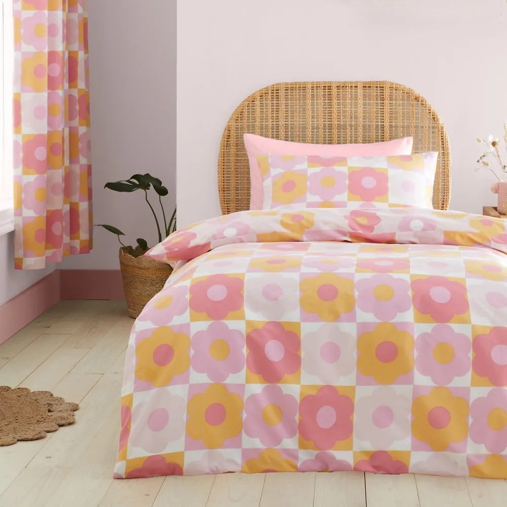 Egyszemélyes gyerek ágyneműhuzat 135x200 cm Retro Daisy – Catherine Lansfield