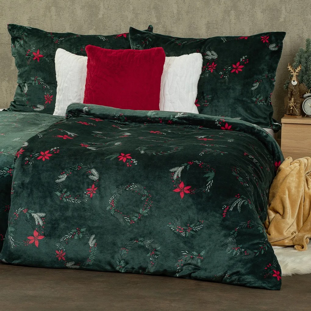 4Home Poinsettia mikroflanel ágyneműhuzat, 140 x 200 cm, 70 x 90 cm, 140 x 200 cm, 70 x 90 cm