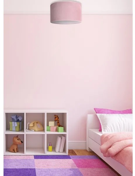 Duolla - Mennyezeti lámpa BRISTOL 1xE27/15W/230V á. 45 cm rózsaszín/fehér