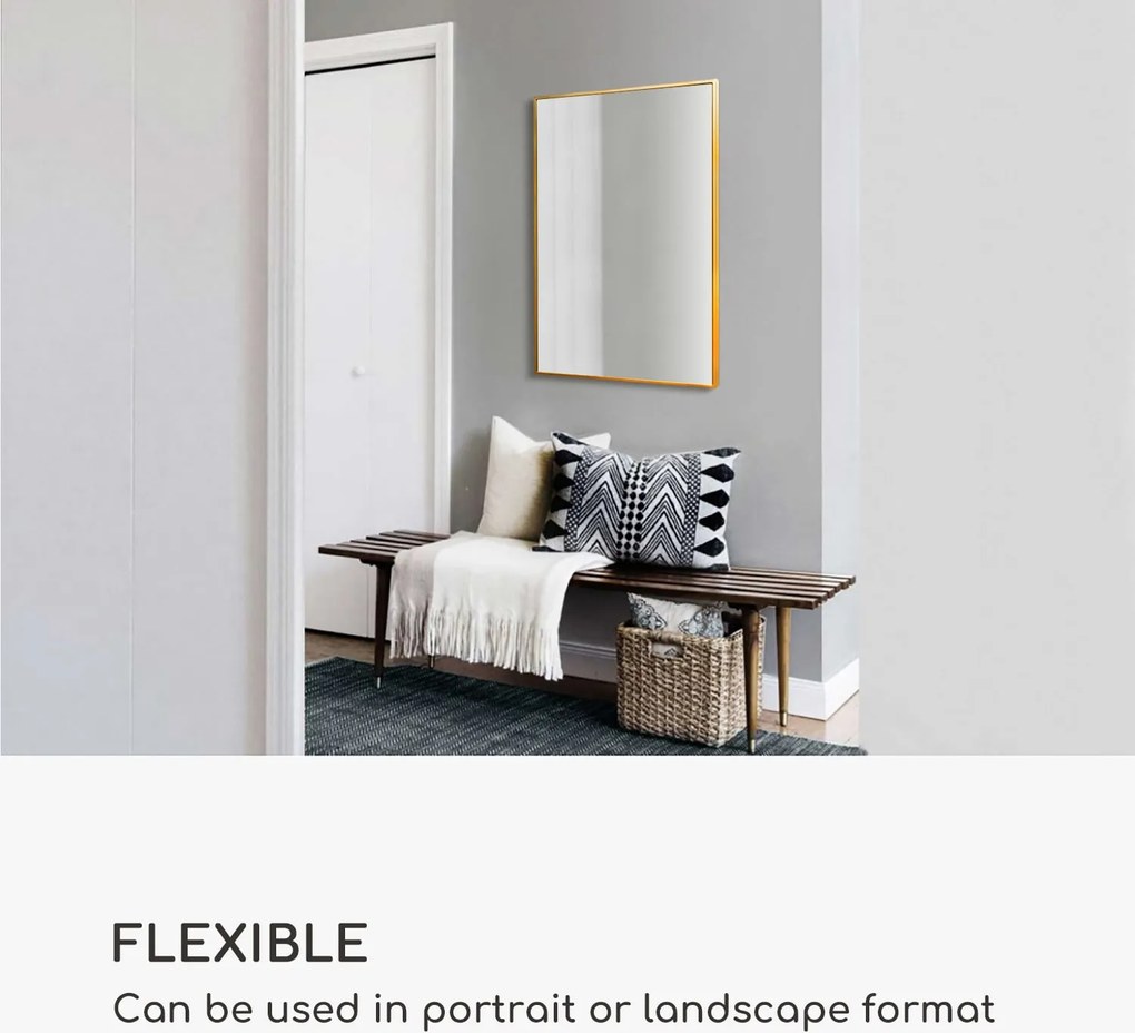 Casa Chic Croxley Fali tükör fém keretben téglalap alakú 90 x 60 cm