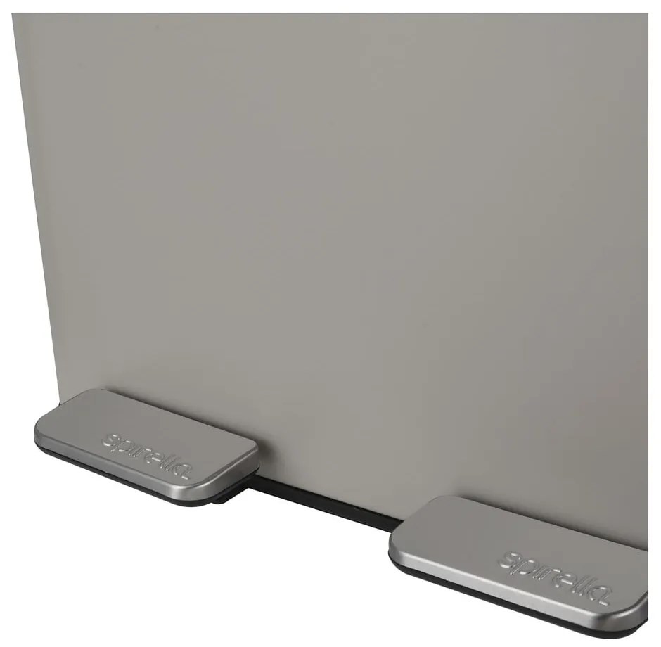 Szürkésbarna acél szelektív pedálos szemetes 2x30 l Aliya – Spirella