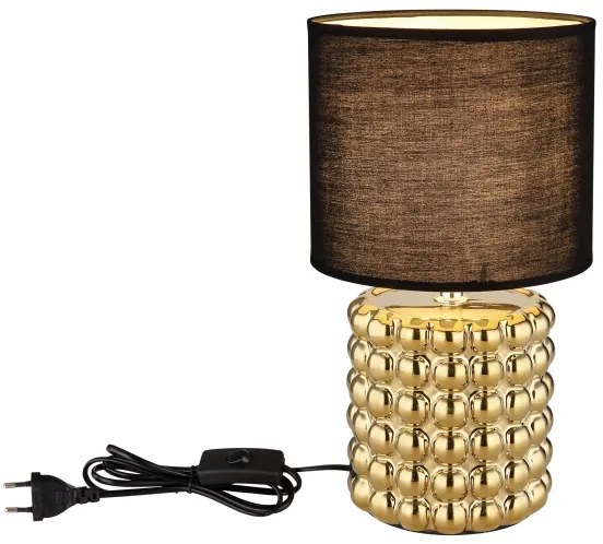 Globo 21626 - Asztali lámpa VALENTINO 1xE14/40W/230V fekete/arany