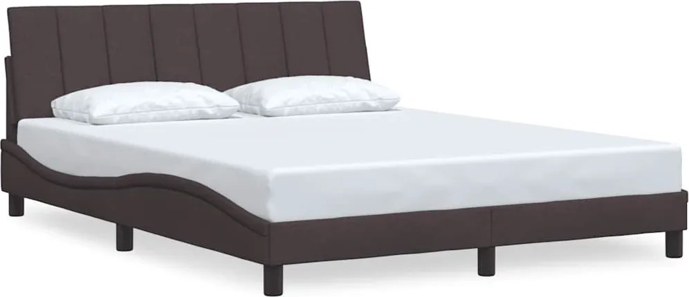 vidaXL sötétbarna szövet ágykeret matrac nélkül Hanko 160 x 200 cm