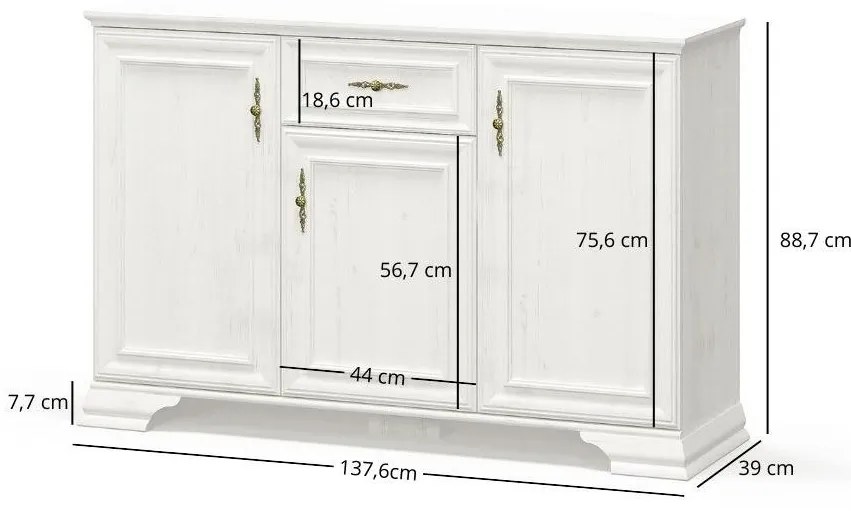 Komód Incantatos 2 (andersen fenyő) . Akció -15%. 1116884