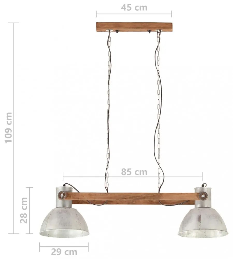 ezüstszínű ipari függőlámpa 25 W 109 cm E27