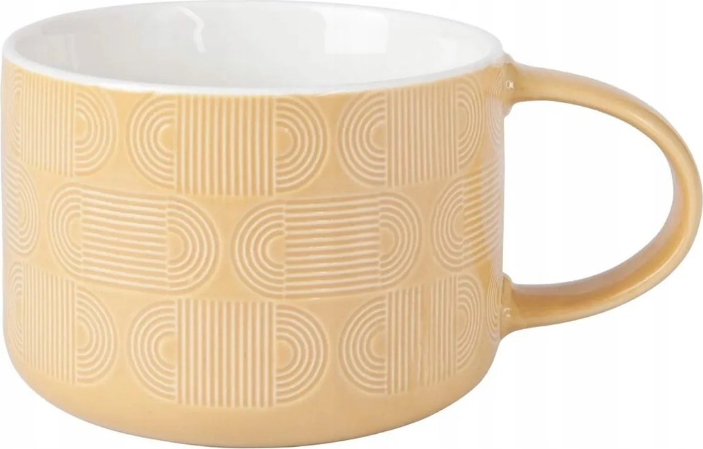 Crest bögre, 500 ml, okkersárga