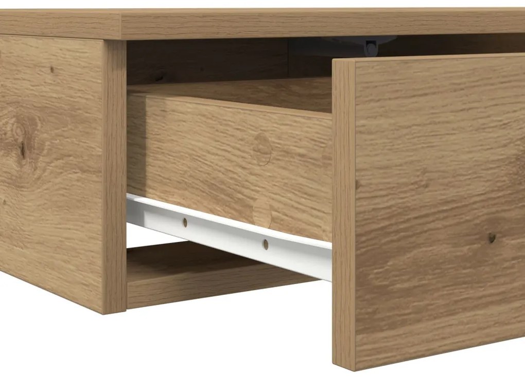 Éjjeli Asztalok Kézműves Tölgy MDF Furnérral 140 x 36,5 x 16,5 cm