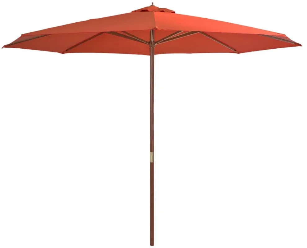 terrakotta kültéri napernyő farúddal 350 cm