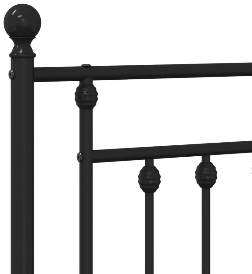 fekete fém fejtámla 200 cm