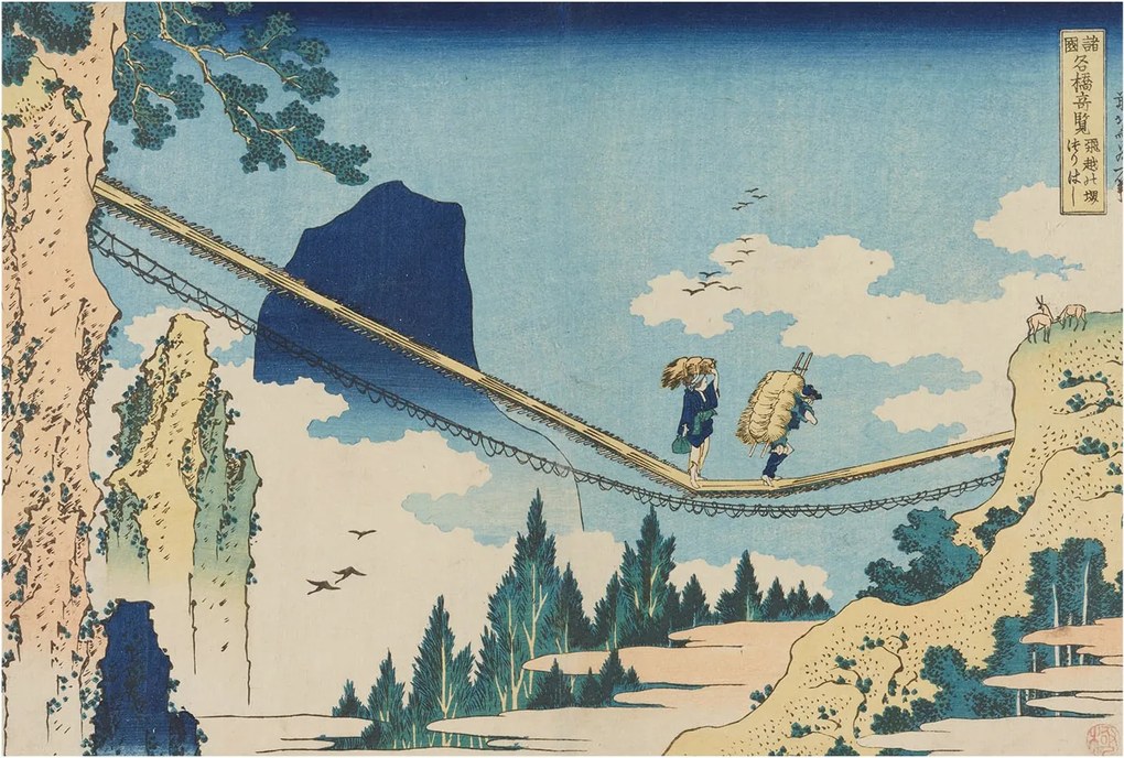 Flizelina fotótapéta Nappaliba és Hálószobába Hegyi híd 104x70 Ragasztó