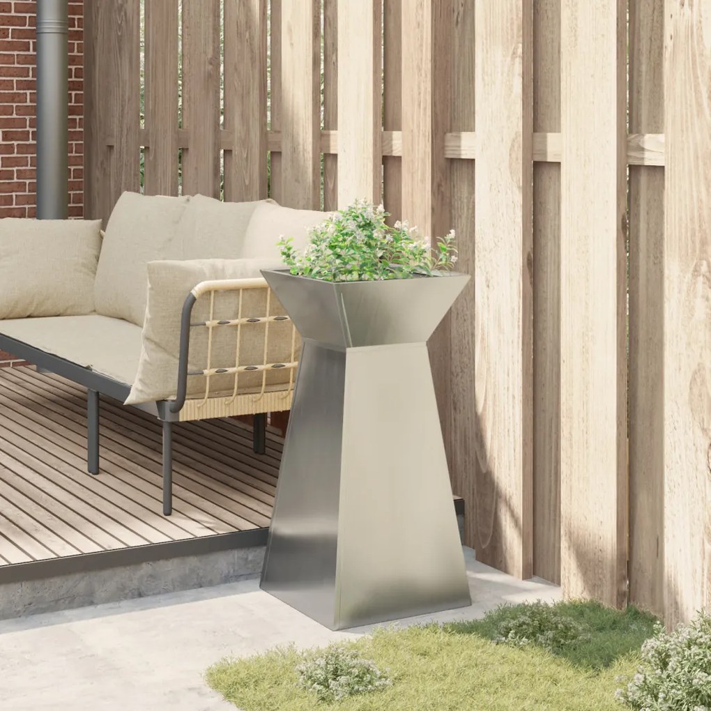 vidaXL Pillér Ültető Ezüst 35 x 35 x 73 cm