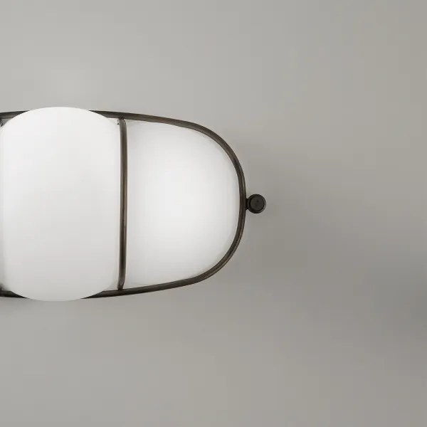 SIRU - Fali lámpa CAGE 1xGX53/10W/230V 22 cm fekete/fehér Velencei üveg