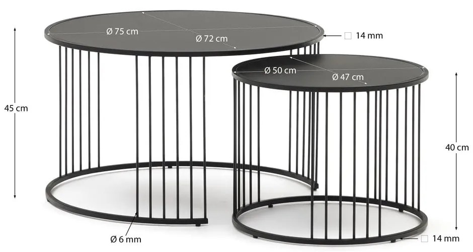 Kerek tárolóasztal üveg asztallappal ø 75 cm Hadar – Kave Home