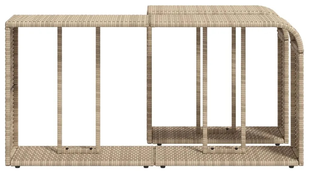 2 db bézs polyrattan tárolópolc