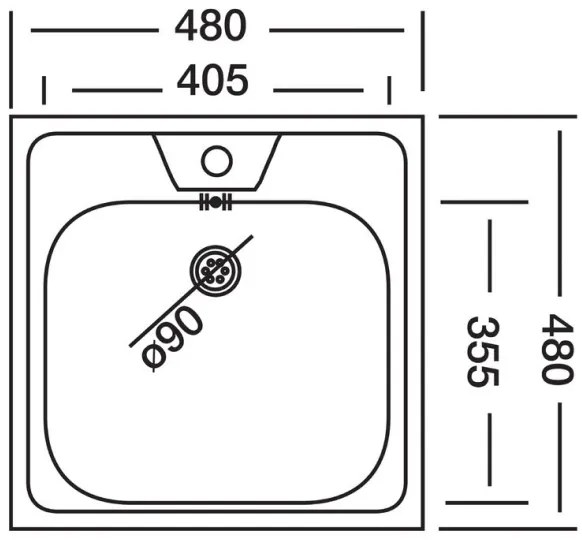 ALVEUS 1074634 - Mosogató ALLUX 48x48 cm matt acél/szatén